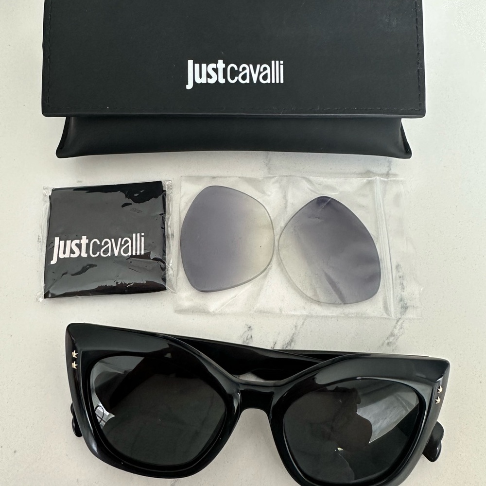 Brand new, never been worn. Just Cavalli Sunglasses w/ upgraded polarized lenses